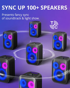 (Electronics) Tronsmart Halo 200 Bluetooth Speaker/Powerful Sound/Deep Bass/Party Sync/5 Lighting Modes/Custom EQ & Lights/18H Playtime/Supports Mic & Guitar