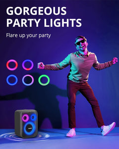 (Electronics) Tronsmart Halo 200 Bluetooth Speaker/Powerful Sound/Deep Bass/Party Sync/5 Lighting Modes/Custom EQ & Lights/18H Playtime/Supports Mic & Guitar