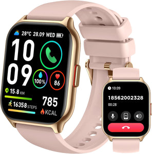 (Jewelry) SKG Smartwatch (Answer/Make Call) 1.95" Smartwatch for Android-iPhone/123+ Sports Fitness Tracker/IP68 Waterproof