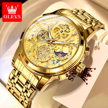 Load image into Gallery viewer, SOLD (Jewelry) OLEVS Top Brand Fashionable Men&#39;s Watch/Waterproof/Quartz Watch for Men/Gold Skeleton Style
